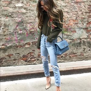 Zara Embroidered Flower Sweatshirt